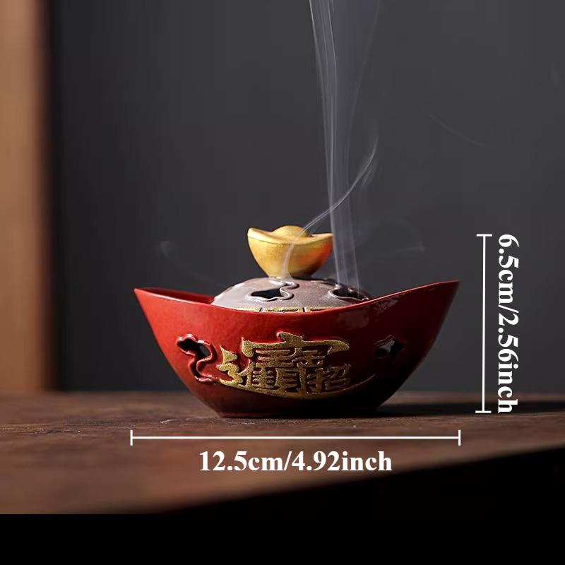 

Керамическая благовонница Богатство, Благовонница Yuanbao, Винтажная тарелка-благовонница, Благовонницы для зала предков, Китайский стиль