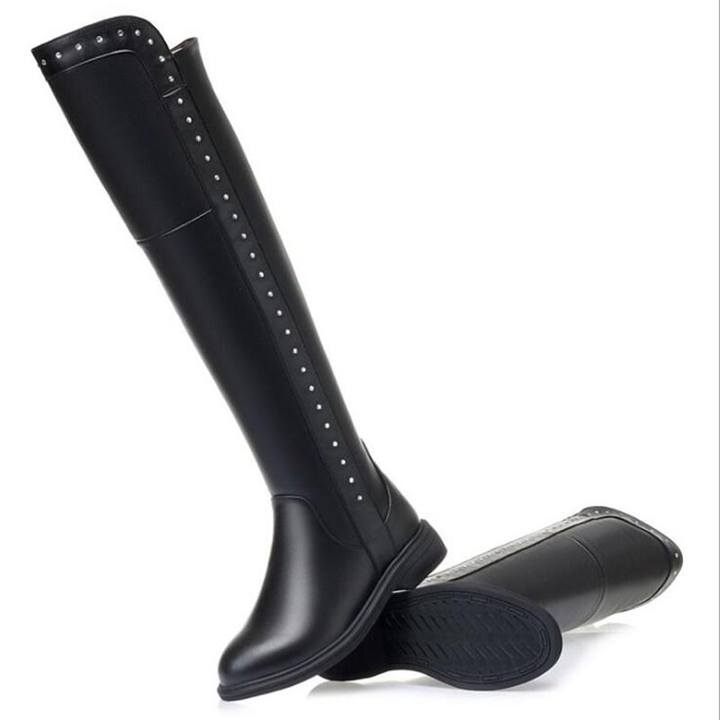 Fashion AIYUQI Womens Knee High Boots Winter 2025 New Genuine Leather Women Thigh High Boots Plus Size Wool Warm Women's High Boots