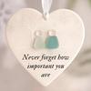 5Pcs Heart-Shaped Sea Glass Friendship Decor Timeless Friendship Heart Keepsake for Best Friends Ceramics Heart Ornament for Christmas Tree