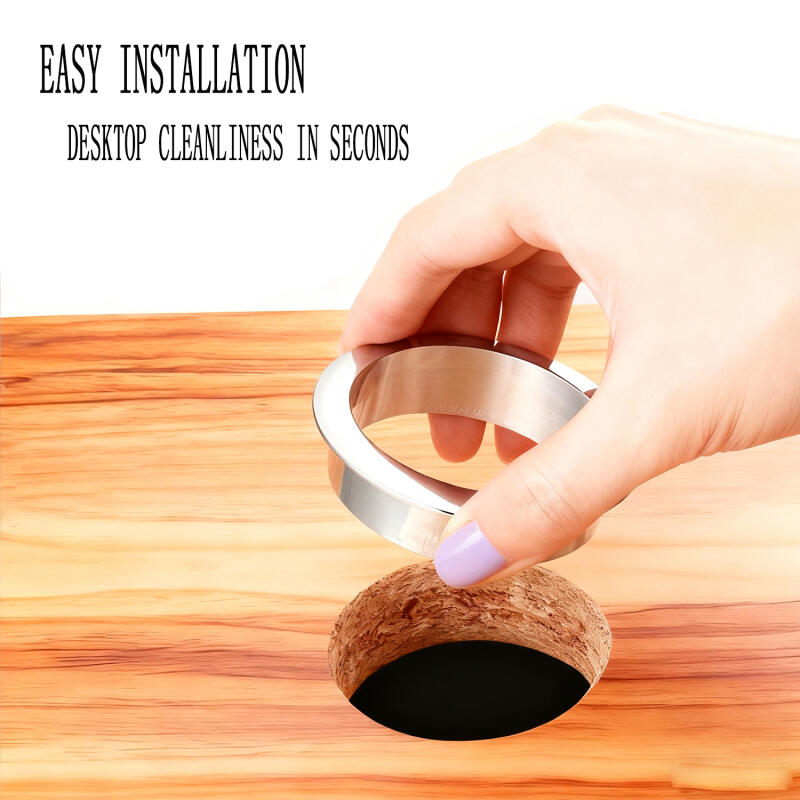 Computer Desk Cable Management Grommet,Zinc Alloy Wire Hole Cover Plate with Brush, for Office Furniture Cabinet Vent Outlet
