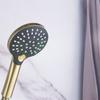 Brushed Gold Thermostatic Bathtub Shower Set Wall Mounted Brass Bathtub Faucet, Bathroom Bath and Shower Mixer Taps Brass