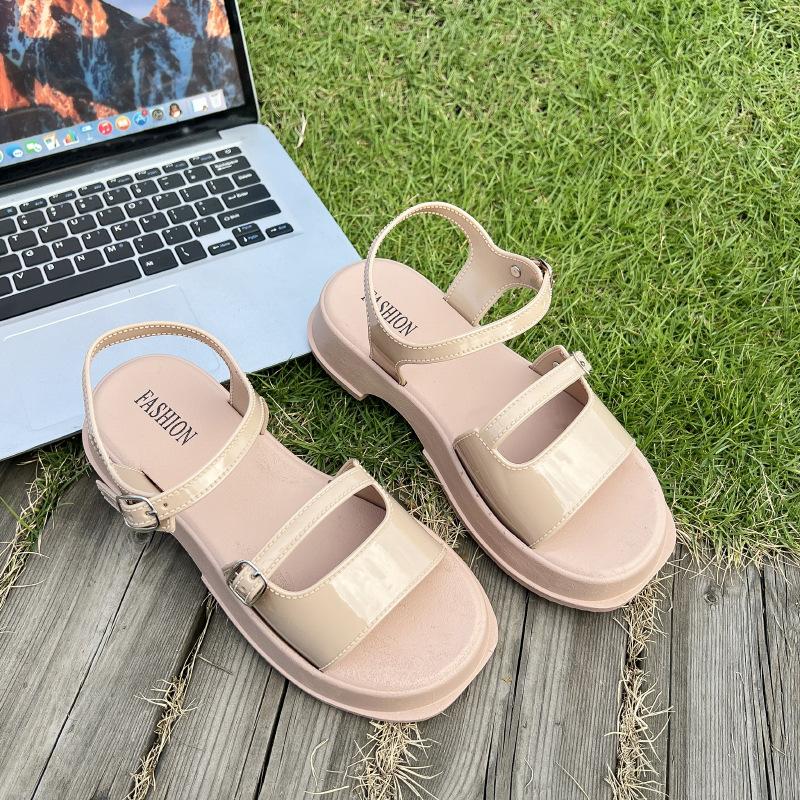 

Мода Мода Универсальная Женская Обувь Весна Новые Сандалии на Мягкой Подошве для Улицы Нескользящие на Толстой Подошве Пляжная Обувь Комфортные Женские Сандалии 36-37