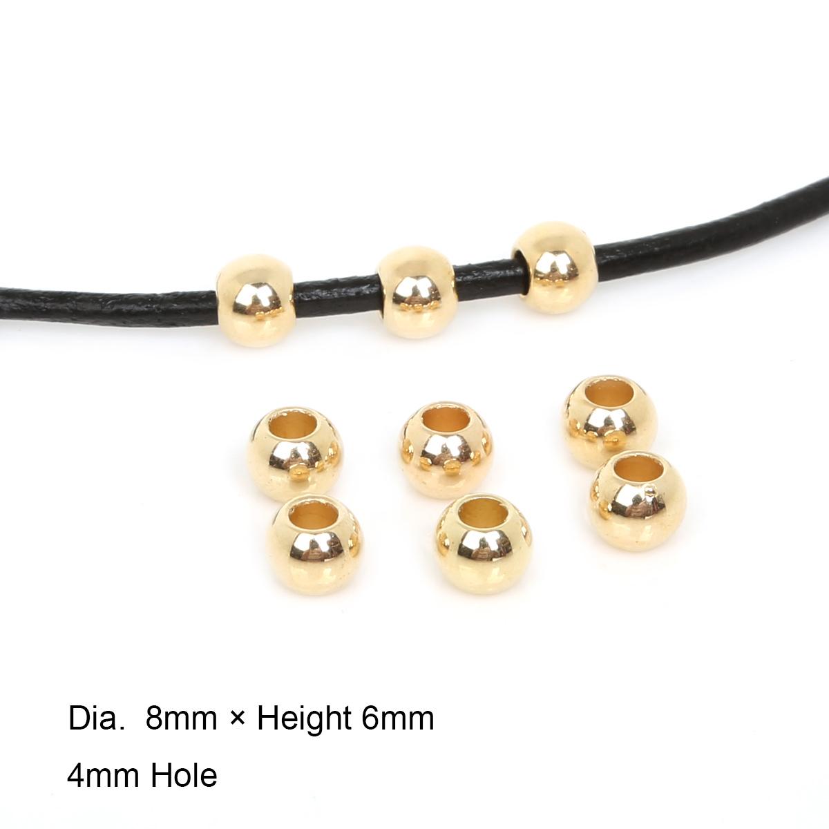 

30-300 шт. покрытые акрил пластик CCB круглые большие отверстия свободные бусины-разделители для изготовления браслетов DIY ювелирных изделий 8x6mm 100pcs золотой