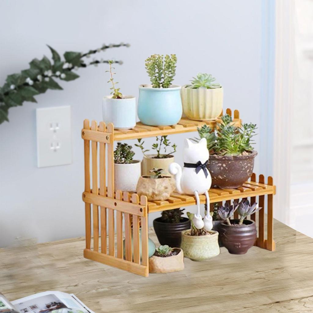 Tabletop Flower Pot Holder Decor Display Rack for Countertop Kitchen Balcony 2