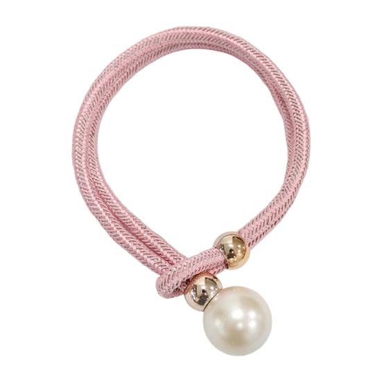 1Pc Faux Pearl Curtain Tieback, Woven Rope Adjustable Curtain Holder, Stylish Bead End Draperies Holder for Living Room Bedroom Bathroom Dormitory