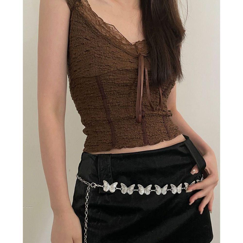 Vintage Waistband Butterfly Waist Chain Fashion Chain Belt  Women