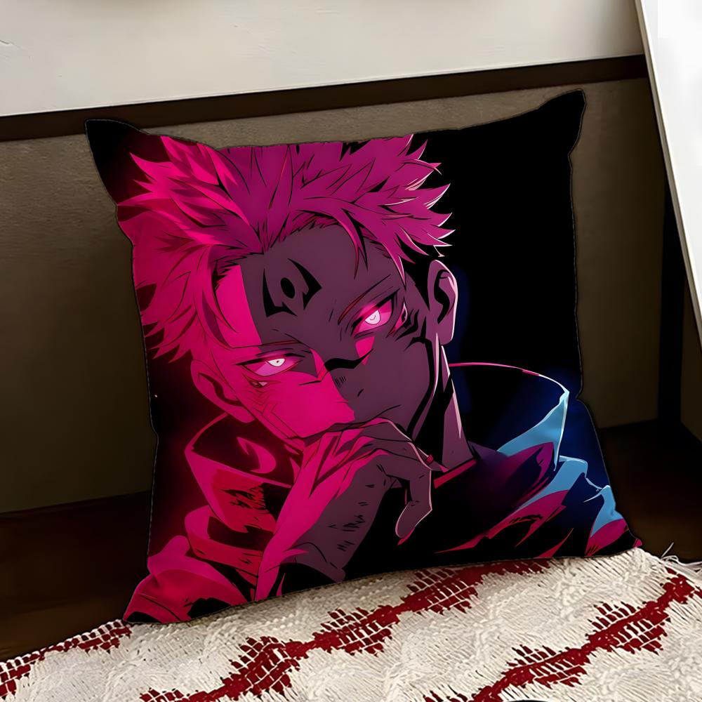 JJujutsu anime KKaisen Cushion Cover Reversible Soft Durable Pillow Cover Home  Car MultiScene Use for Daily Comfort