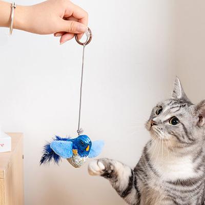 Simulation Bird Interactive Toy Funny Cat Stick Toy Furry Feather Cat Stick Toy Bite Resistant Scratching Cat Toy Pet Supplies