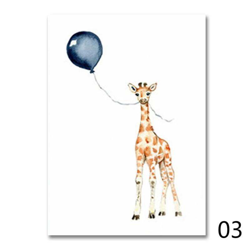 Wall Art Animal Zebra Elephant Giraffe Bubbles Canvas Painting Posters Prints Nordic Nursery Wall Picture Kids Room Decor