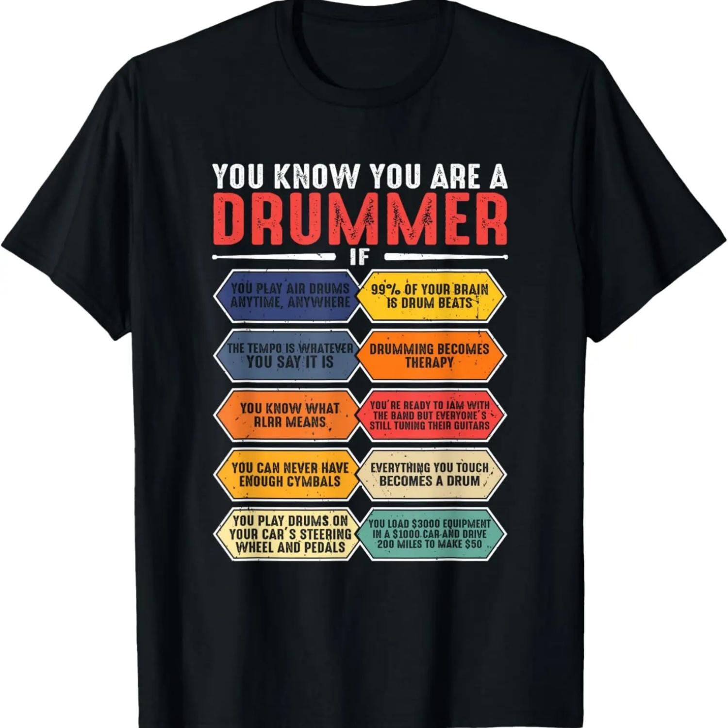 

Drum Player Percussion Funny You Know You Are A Drummer T-Shirt XXXXXL чёрный