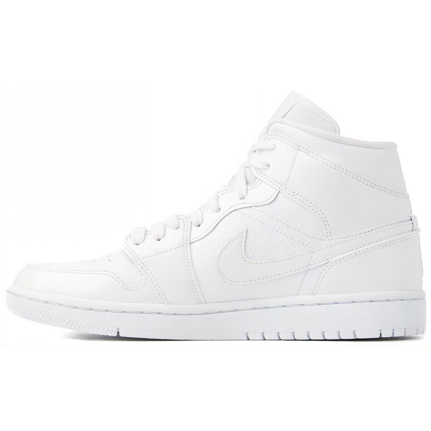 

Новые женские кроссовки JORDAN 1 Mid Triple White Patent Swoosh BQ6472-100 42