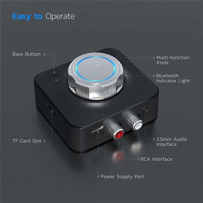 Bluetooth 5.0 Audio Receiver  3D Stereo Music Wireless Adapter TF Card RCA 3.5mm 3.5 AUX Jack For Car Kit Wired Speaker Headphone