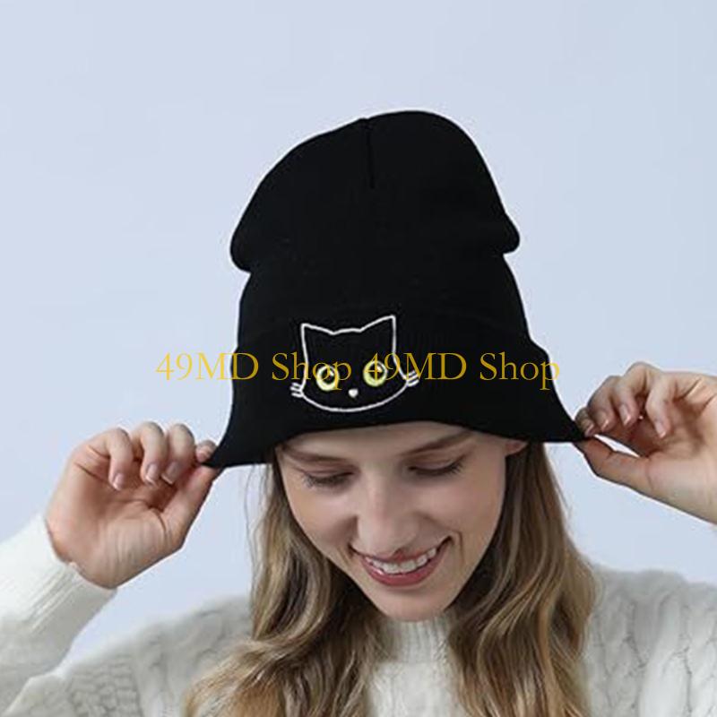 49MD Cartoon Hat Kitten Outdoor Activity School Teens Hat Multicolored Hat