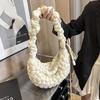 Korean Nylon Pleated Cloud Bags Large Capacity Drawstring Shoulder Crossbody Bags Solid Lightweight Shoulder Bag