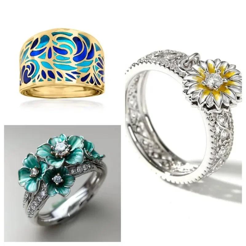 Plated Ring with round Main Stone Popular New Design for Fashion Accessories
