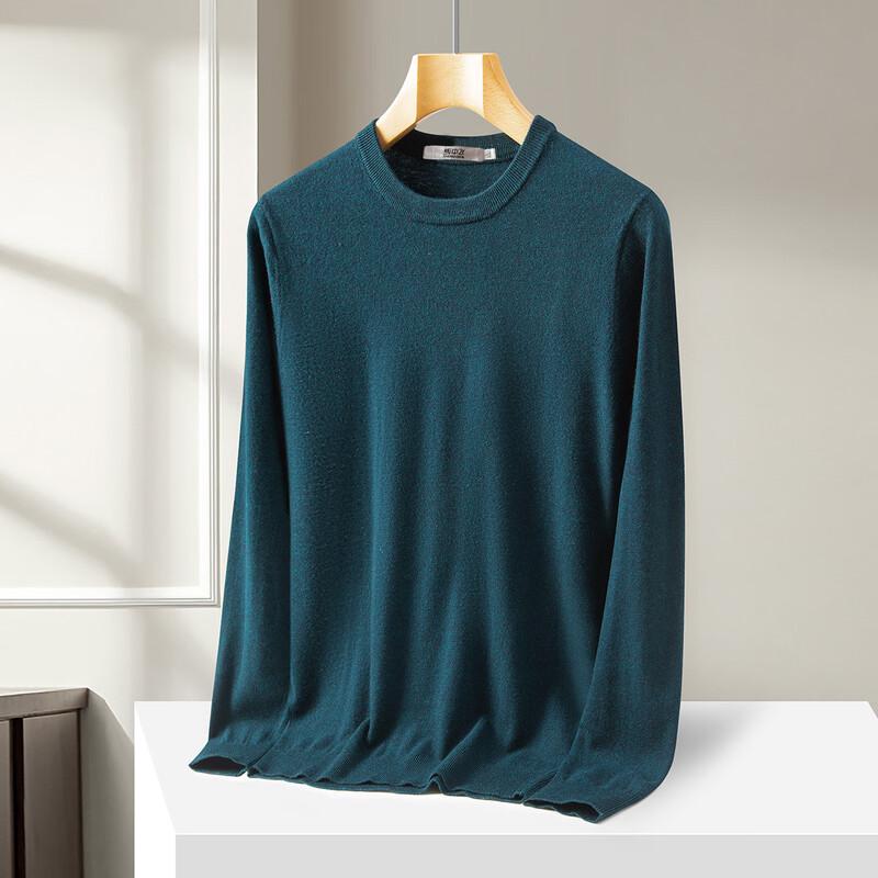 SNOWFLYING Men's 100% Lambswool Crew Neck Sweater