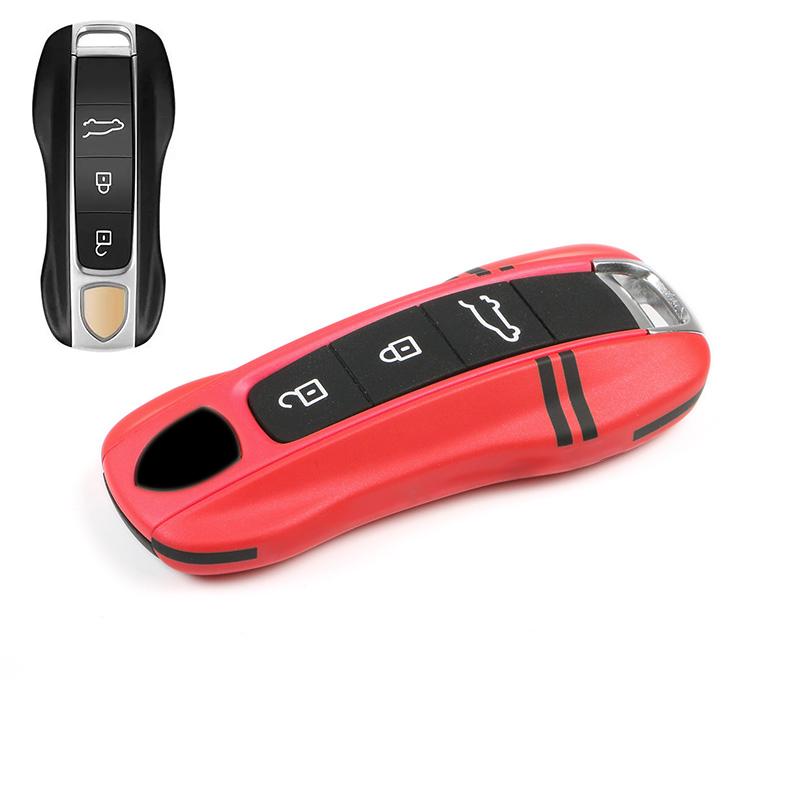AABKQ1 Car Key Case Multi Colored Track For Porsche Mancan Panamera Cayenne 718 911 Boxster Cayman Key Cover Shell Replacement Kit