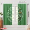 2 Stück 2D Flachdruck Fenstergardinen Gehirn Blume Polyester Ohne Strom Familienfeier Perfekt für Zuhause & Party