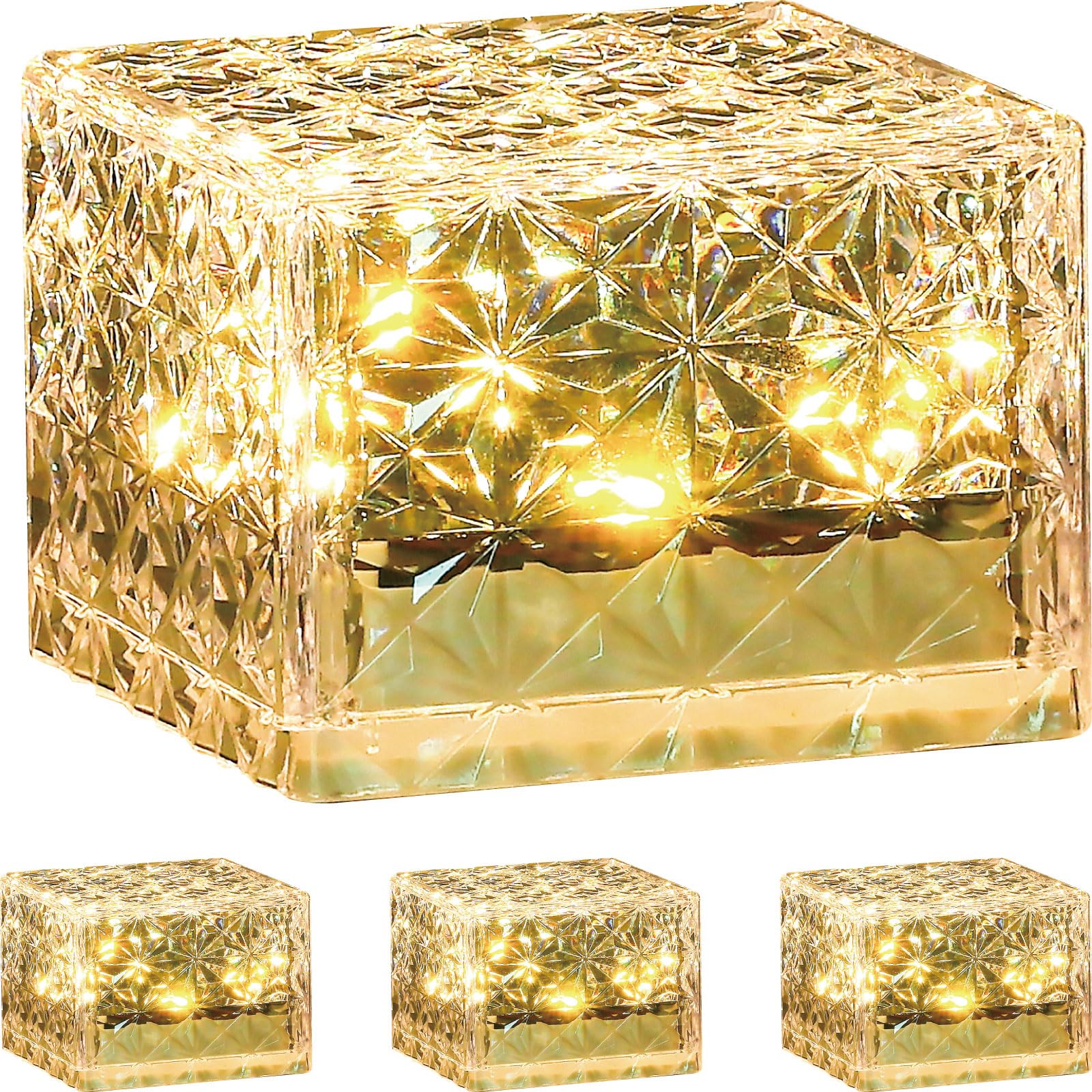 

[Patented Design] Solar Outdoor Garden Lights, Waterproof Solar ENTLIGHT (V4 Diamond Cut: Warm/White Switching - 4 pieces)