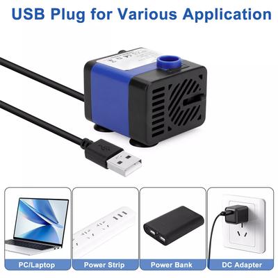 Dc 5V Usb Mini Submersible Water Pump For Pet Fountain, Aquarium Fish Tank, Pond, Fountain, Hydroponics