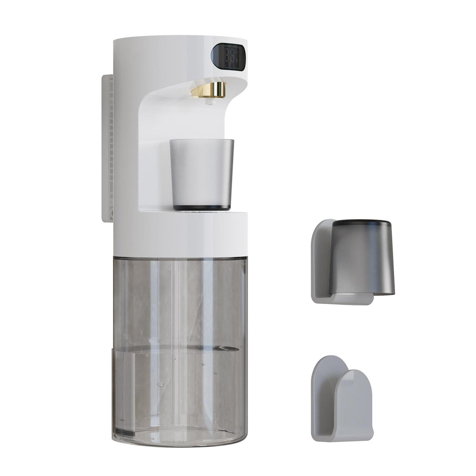 

Умный сенсорный дозатор для ополаскивателя рта, магнитная индукция, светодиодный дисплей, 4 регулируемых режима, настенный, автоматическая очистка, устройство для ухода за полостью рта в ванной комнате белый