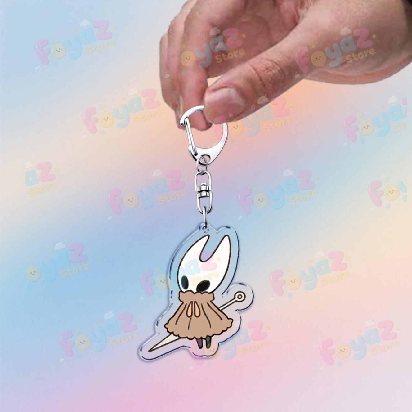 

Creative Game Funny Keychain Accessories Bag Charms Quirrel Little Ghost Knight Keyrings Womens Jewelry Fans Freinds Gift