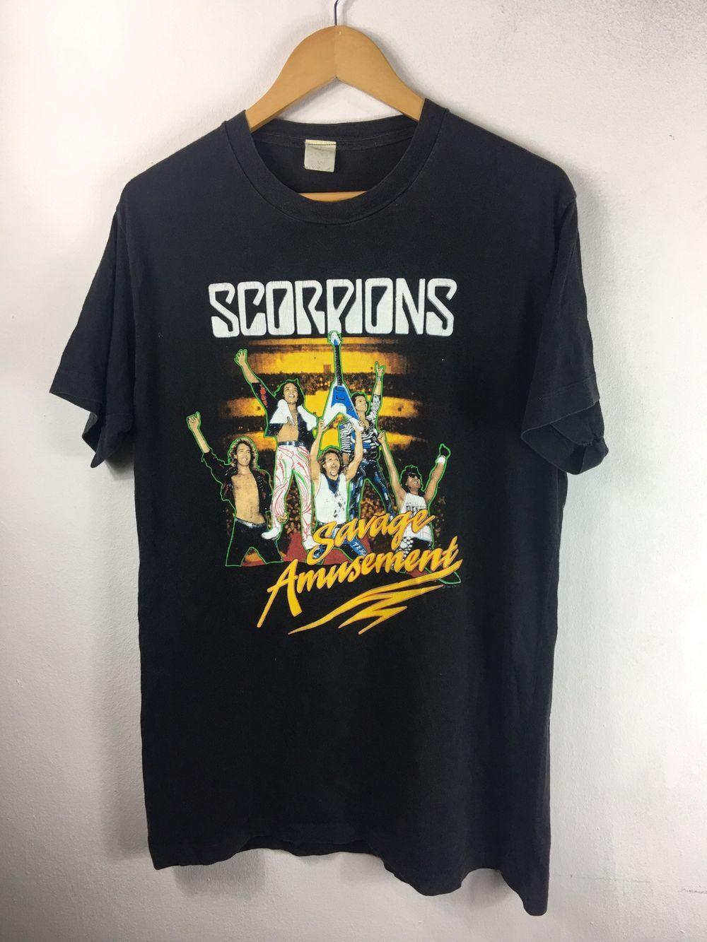 Scorpions Savage Amusement Tour Band Black Short Sleeve Unisex Tshirt KH9572 XXL
