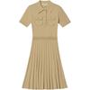 Ss26 Mid-Length Single-Breasted Polo Collar Knitted Short Sleeve Dress Slim Fit Women Dresses JT482HS5ZV-288