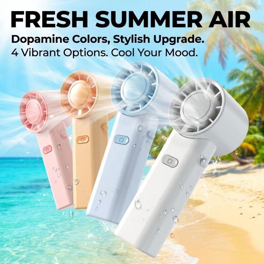 3 Gears Pocket Neck Fan Foldable Cooling Fan Portable Mini Handheld Fan Summer Essentials