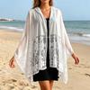 Lightweight Sheer Lace Shawl for Women Elegant Open Front Wrap Scarf with Floral Pattern Suitable for Formal and Casual Occasions