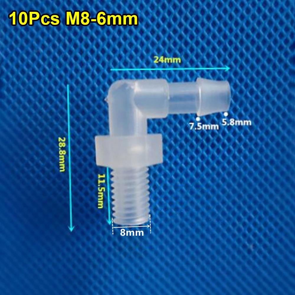 10Pcs M6-M12 To 4-12mm Pagoda Elbow Connector Plastic Hose Fittings for Aquarium Fish Tank Fittings