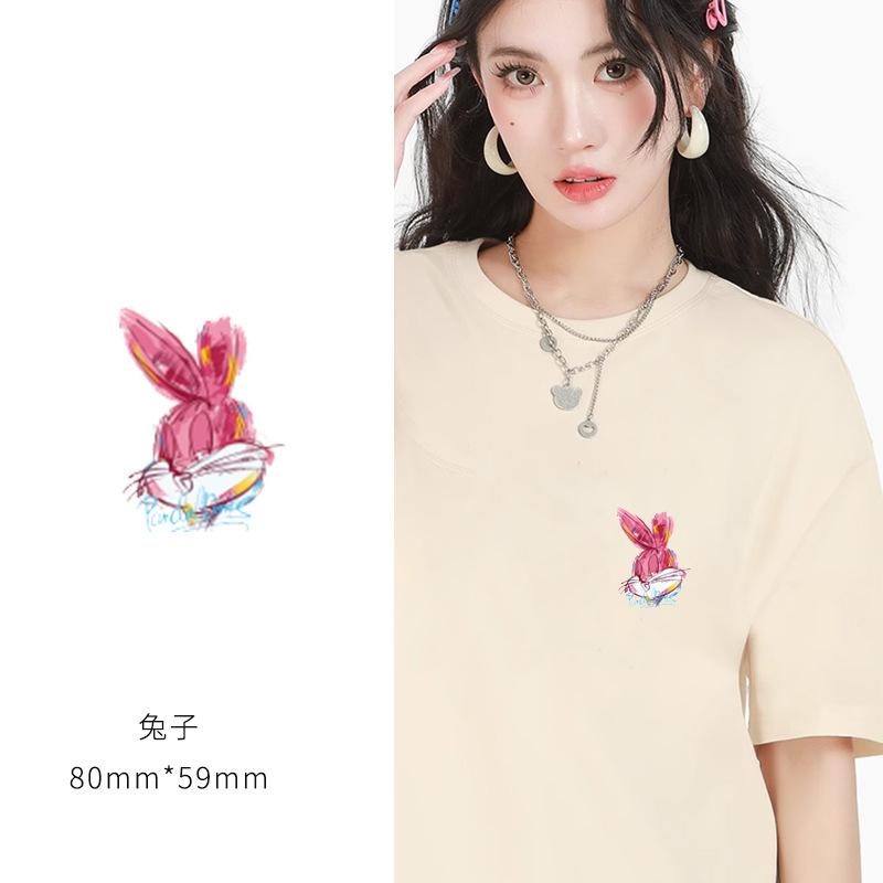 Heat Transfer Sticker Couple Clothes T-Shirt Decorative Pattern Printing Heat Transfer Sticker Hot Ironing Sticker Small