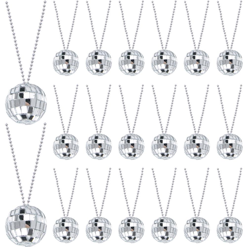 4/8pc Mirror Disco Ball Necklaces 70s 80s Disco Party Necklaces Disco Party Favor Decoration Costume Accessories for Dance Party