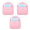 3 Pièces Sac de Rangement pour Masque Buccal Portable Anti-poussière Réutilisable Silicone Étui pour l'Extérieur(Rose )