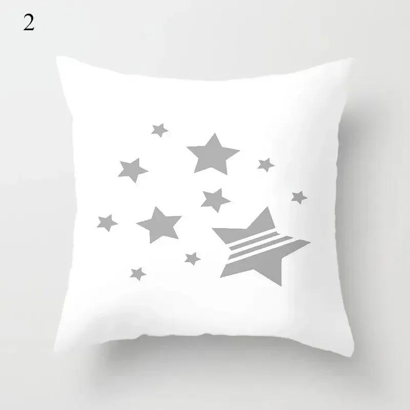 Simple Cartoon Cloud Moon Star Pattern Luxury Home Decorative Pillowcase Cushion Cover Living Room Sofa Cushion Cover