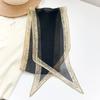 Korean Design Letter Lace Chiffon Streamer Silk Scarf Summer Thin Yarn Atmosphere Versatile Neck Small Scarf