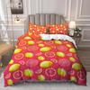 Lemon Duvet Cover Set King/Queen Size,Exotic Tropical Fruit and Leaf,Decorative 3 Piece Bedding Set with 2 Pillow Shams,yellow