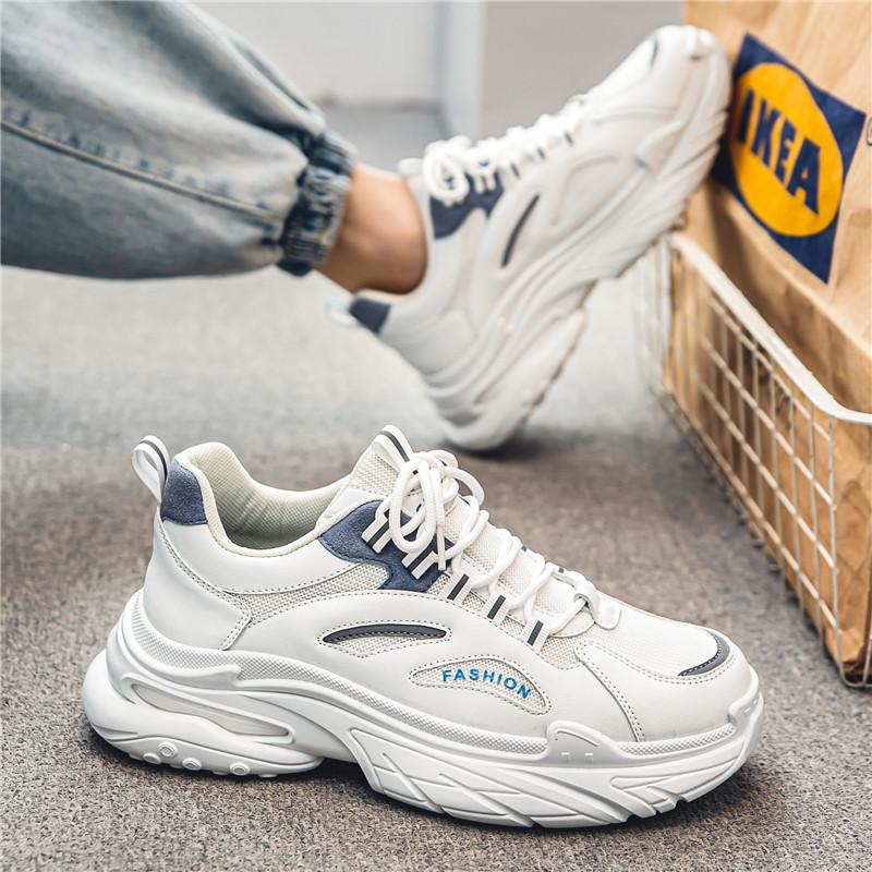 Men's shoes new spring and summer sports casual running mesh breathable thick-soled dad shoes teen little white tide shoes