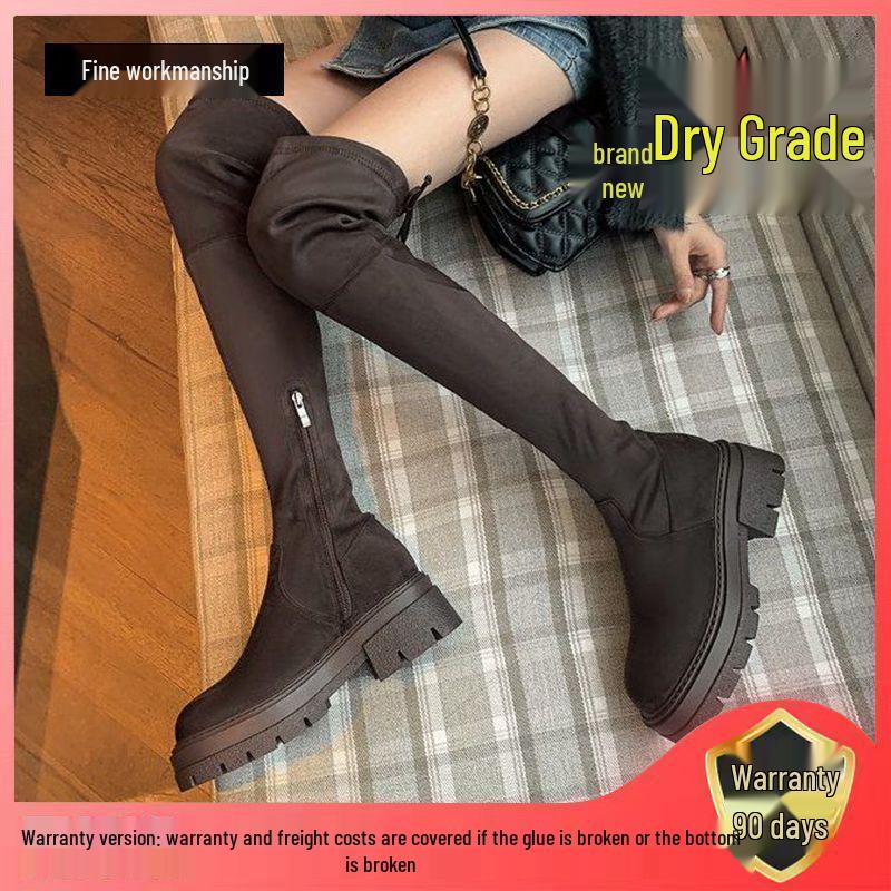 Women's European & American Style Thick-Soled Slimming Over-the-Knee Long Boots