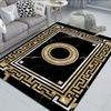 Elegant Black Gold Marble Rug Decorative Carpet for Living Room Large Area Floor Mat Non-slip Doormat for Hallway Balcony