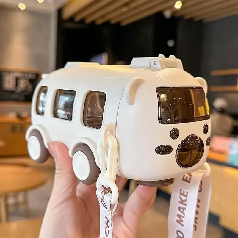

Non-Toxic 500Ml Cute Bear Portable Water Bottle With Shoulder Strap Kid Car Straw Water Cup Bus Shape Children S Water Bottle Drinking Cup 500ml