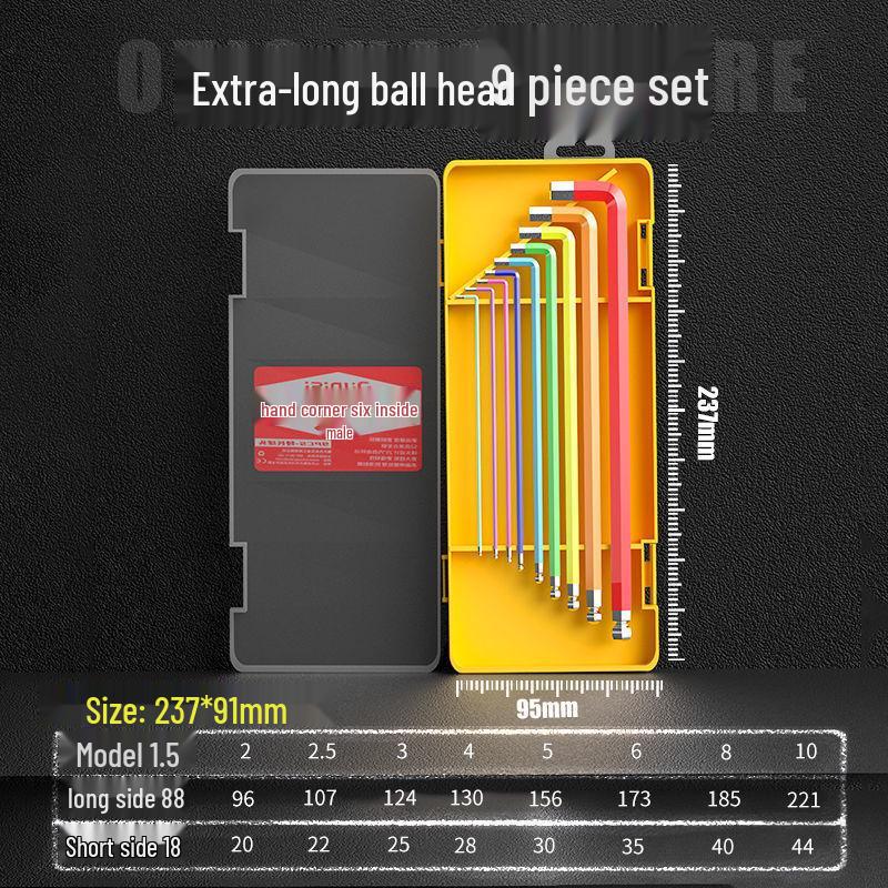 Colored Hex Wrench and Screwdriver Set - 6-Point, Multifunctional Tool with Extended Keys