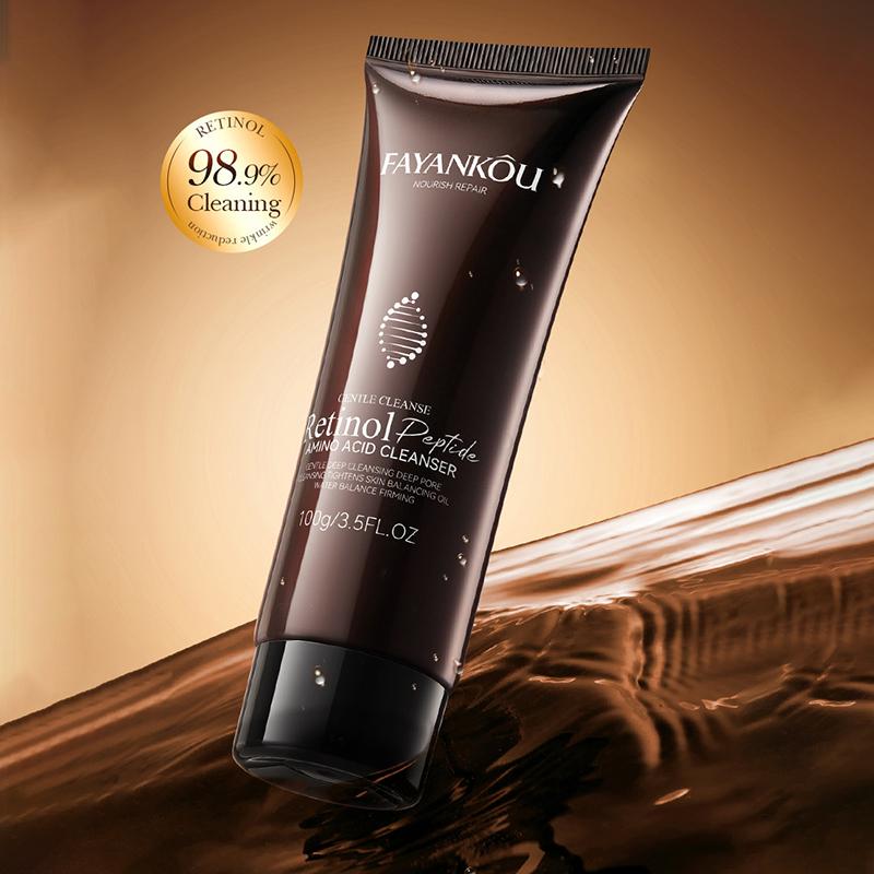 Retinol Peptide Amino Acid Repair Facial Cleanser Whitening Blackhead Removal Deep Clean Oil Control Facial Cleanser