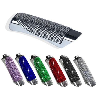 Universelle Handbremsbezüge aus Kristallglas fürs Auto, rutschfeste Schalthebelmanschetten, dekoratives Auto-Innendekor-Zubehör mit Bling-Diamant