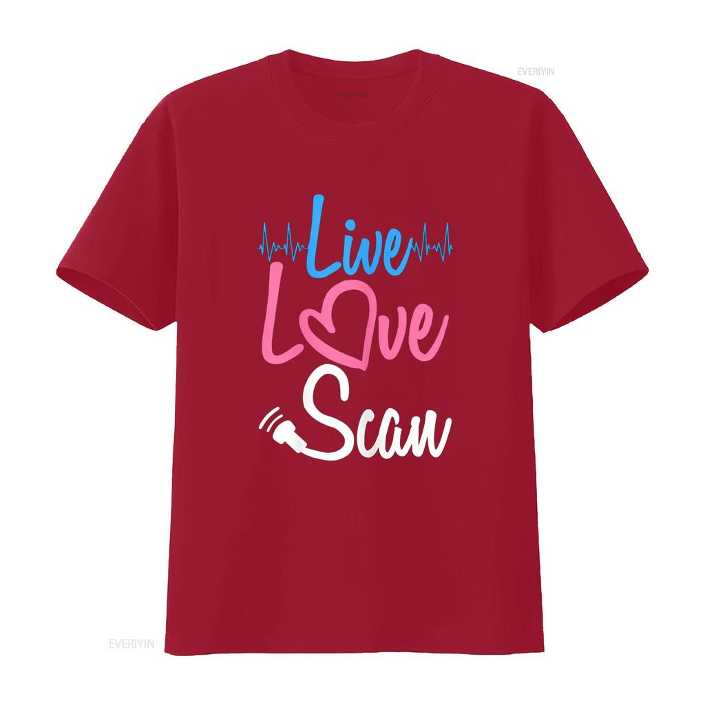 Ultrasound Tech Sonographer Live Love Scan T Shirt vintage Washed graphic Unisex Stylish streetwear Stretched Casual homme Soft