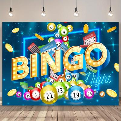 2D Banner 1 Piece Bingo Background Night Game Theme Suitable for Birthdays Festivals Parties