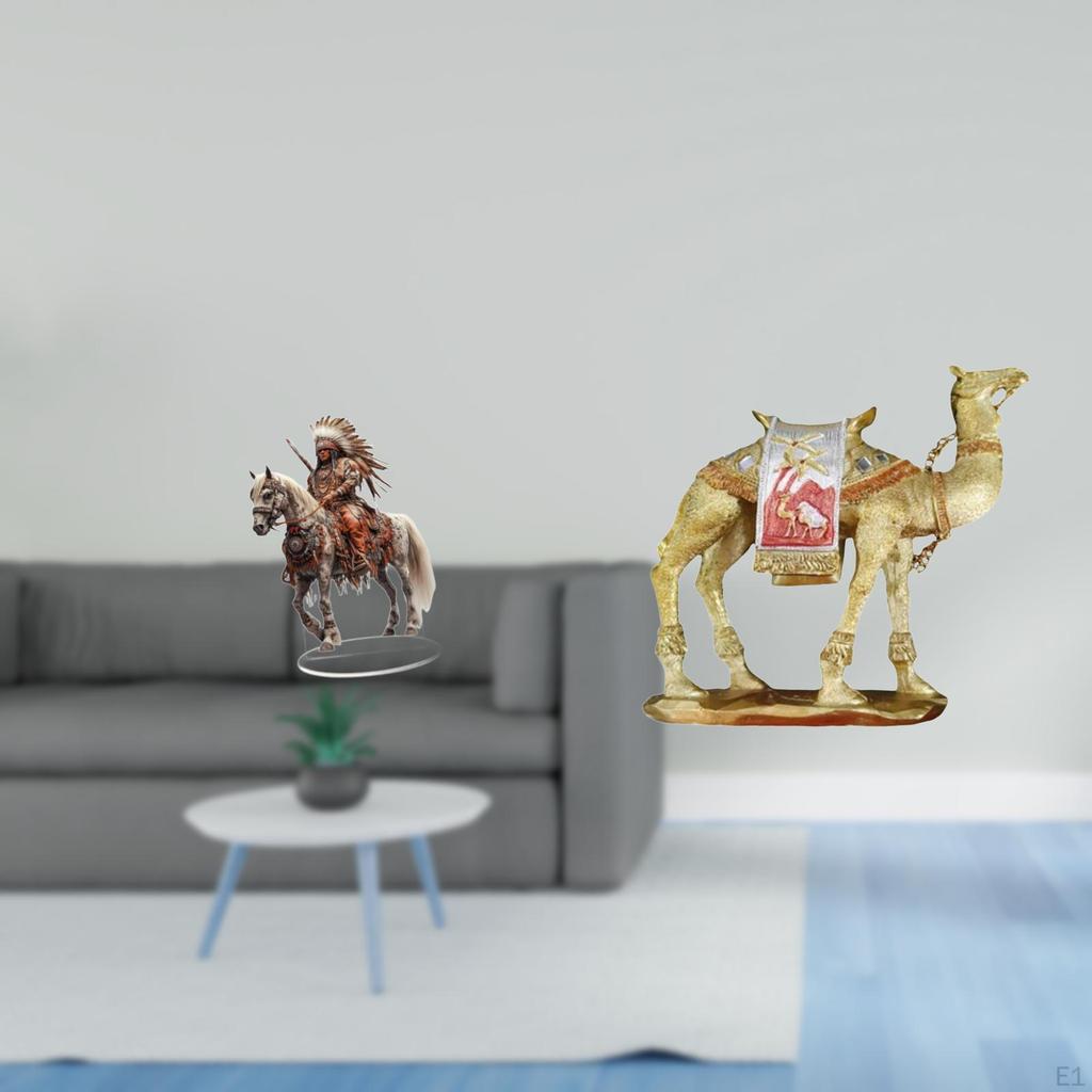 Home Knight Desk Sign Acrylic Ornament Camel Figurine Modern Decor Waterproof Desktop