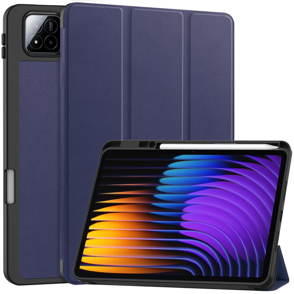 For Xiaomi Pad 7 Pro/Pad 7 Stand Case Shock-Absorbent Leather Tablet Cover with Pen Slot