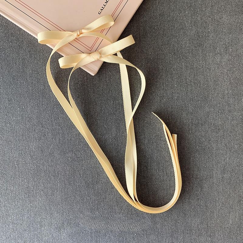 Solid Color Ribbon Hair Clip Female Long Streamer Sweet Temperament Duckbill Clip Simple Hair Accessories