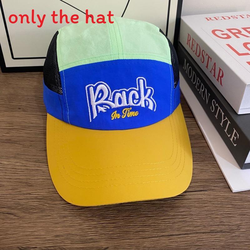 Street Dance Hat With Letter Embroidery Summer Breathable Mesh Adjustable Cap For Men Women